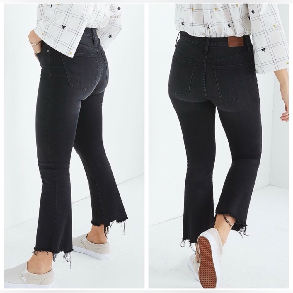 Madewell Cali Demi Boot Jeans Berkeley Black High Rise Crop 27
